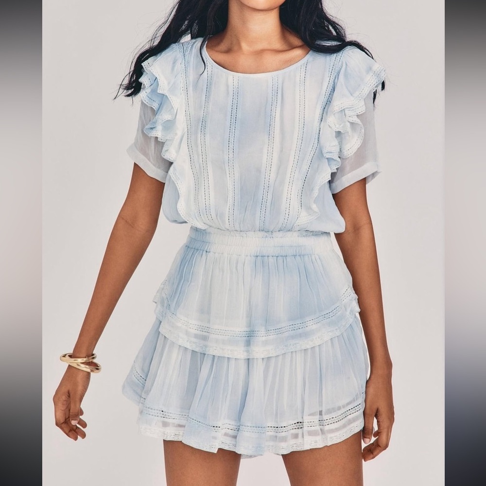 Love shack fancy natasha dress - white / blue 💙🤍